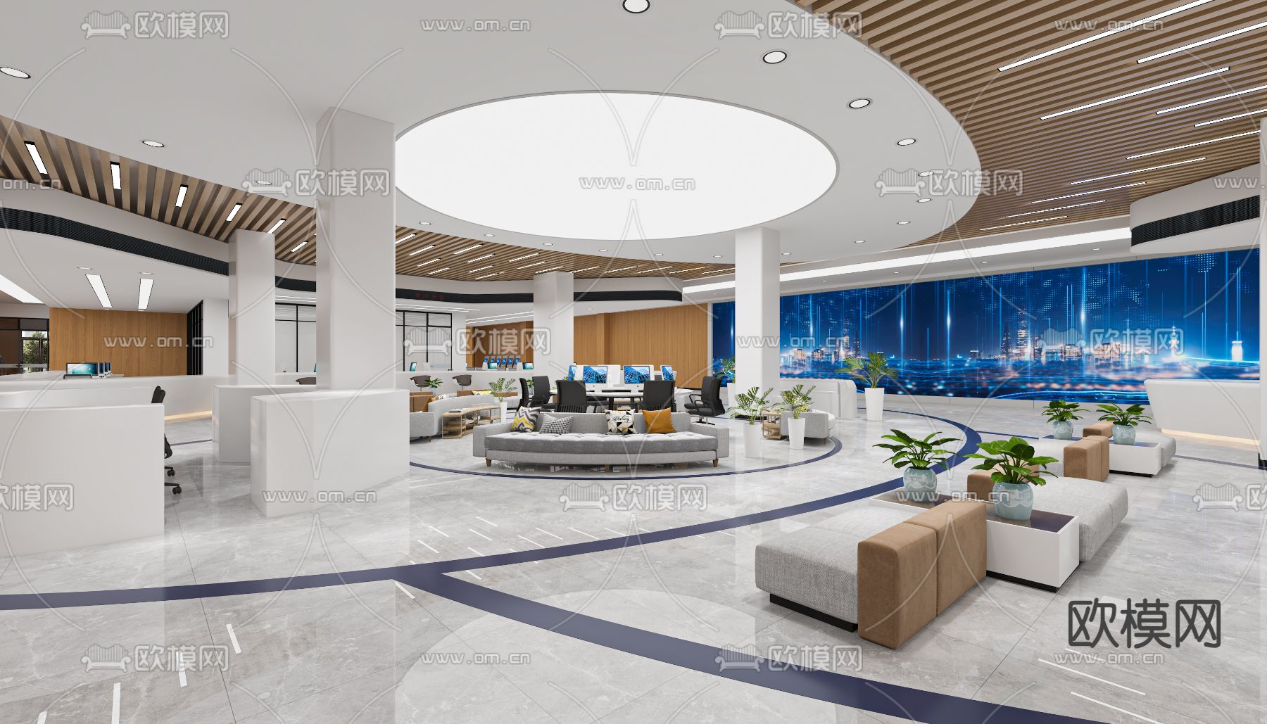 政务大厅 服务大厅3d模型下载（渲染图5）