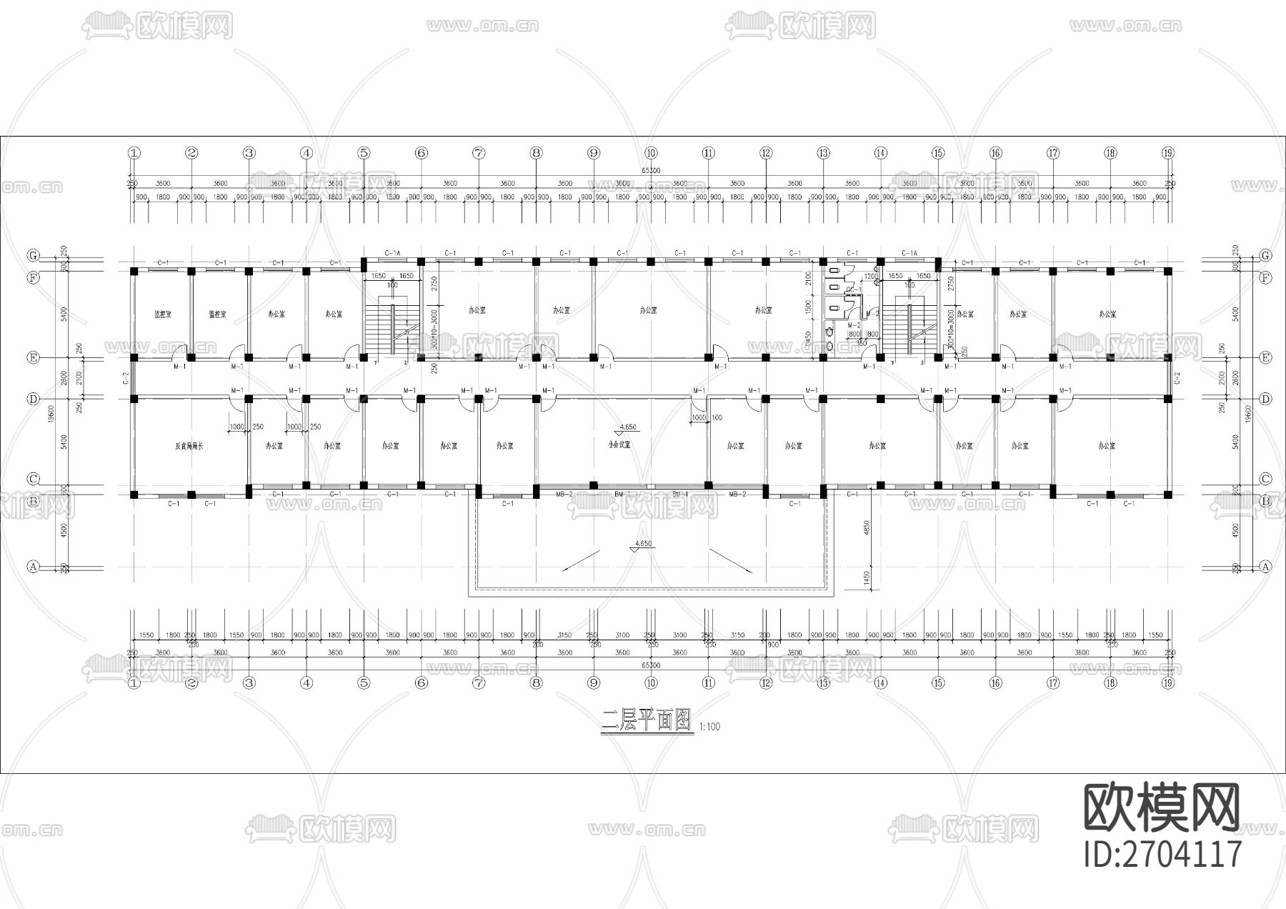 检察院办公楼CAD施工图下载（渲染图3）