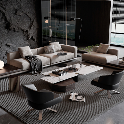  Minotti 组合沙发su模型 