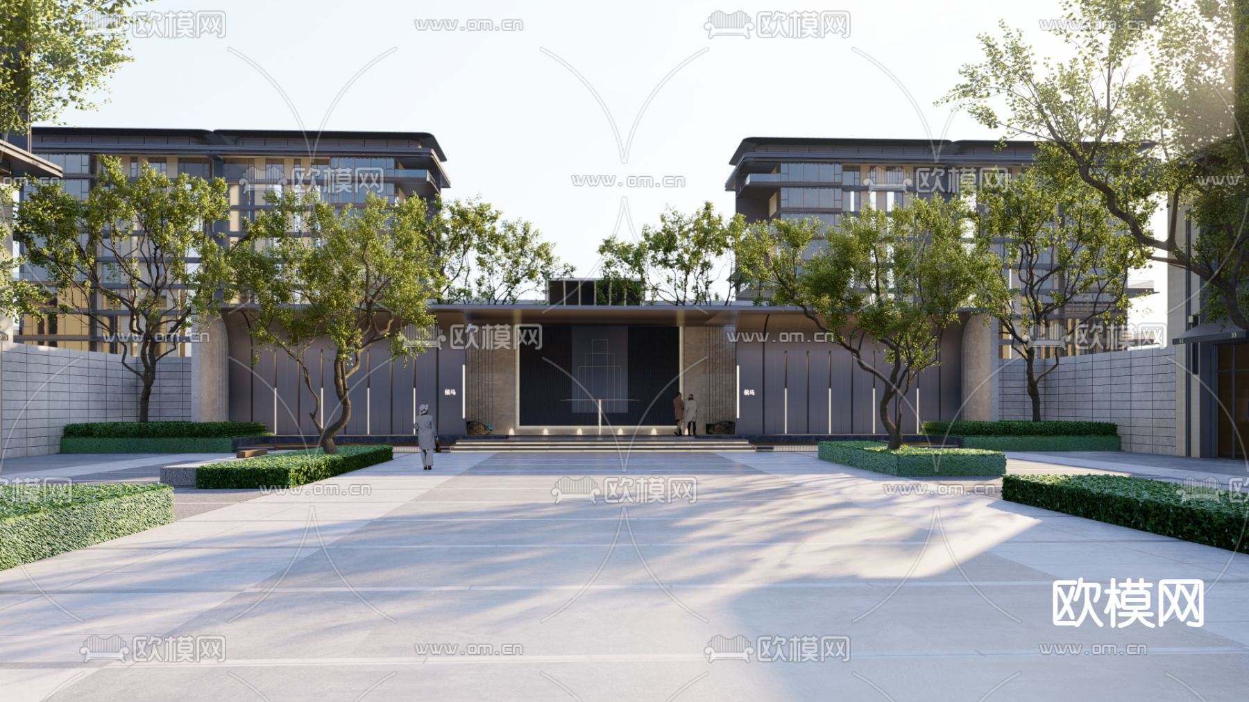 景观示范区 居住区su模型下载（渲染图1）