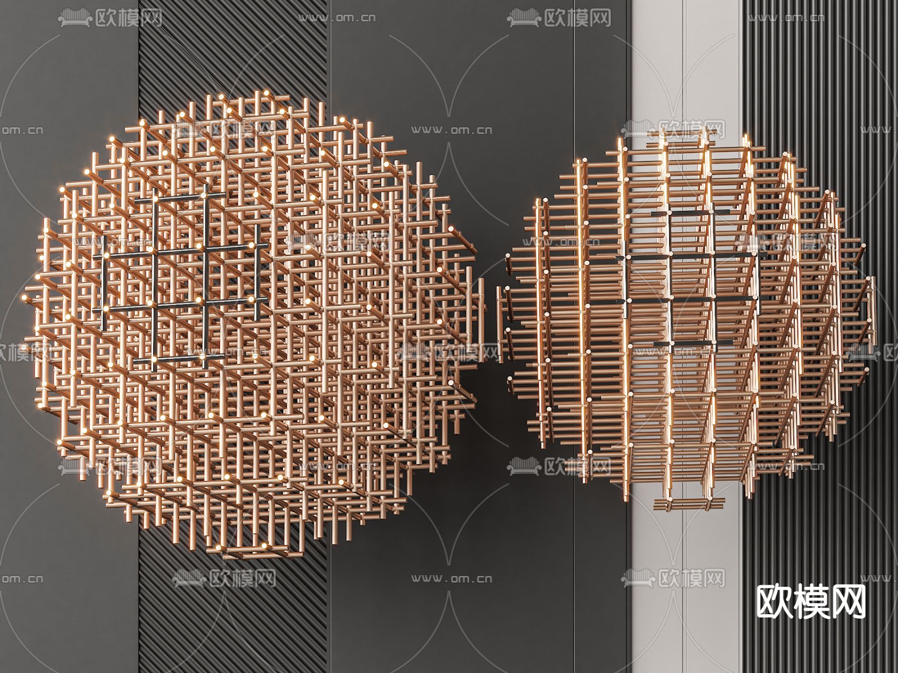 矩阵球体墙饰 挂饰3d模型下载
