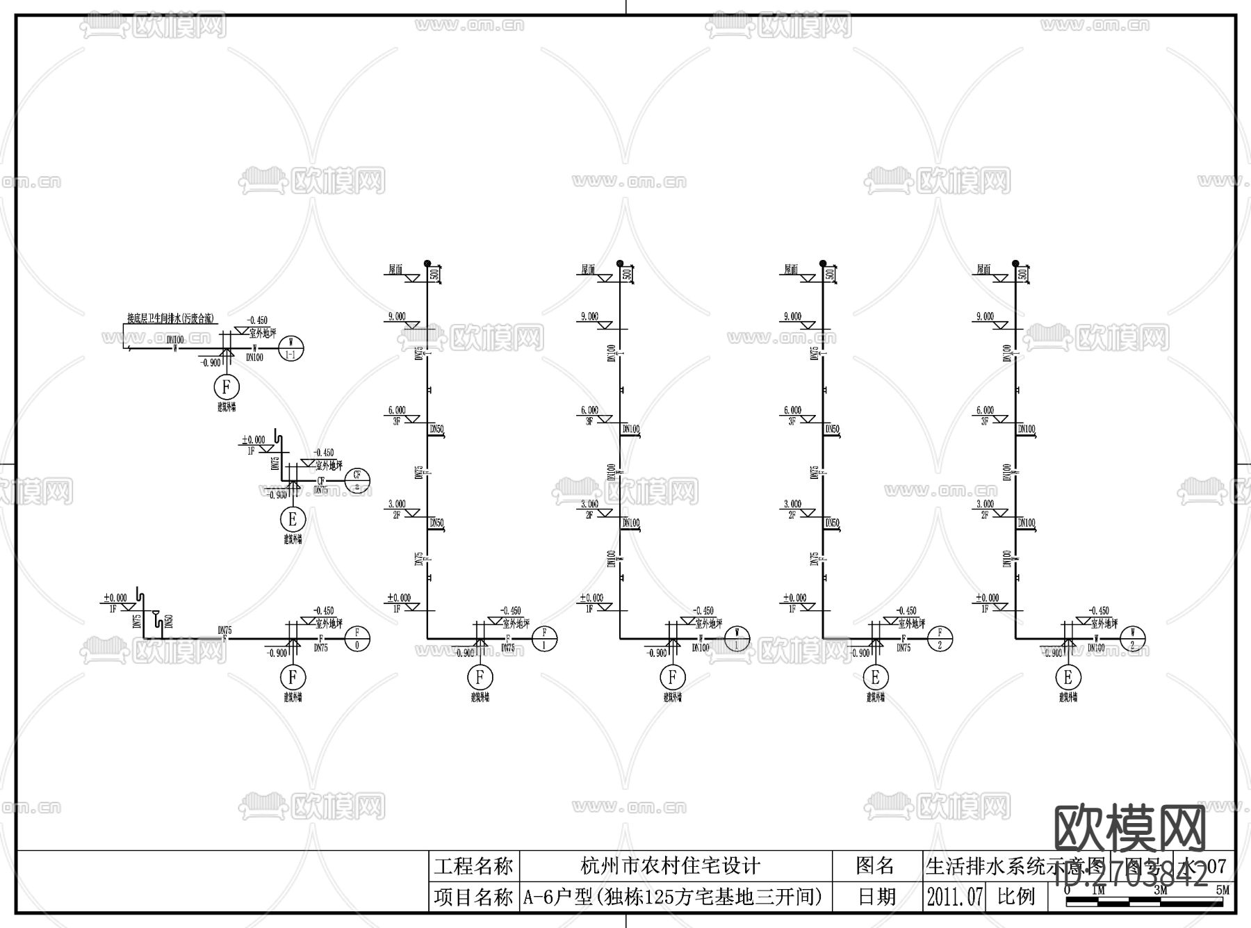 别墅给排水CAD施工图下载（渲染图6）
