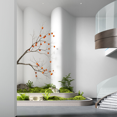  植物堆小品su模型 