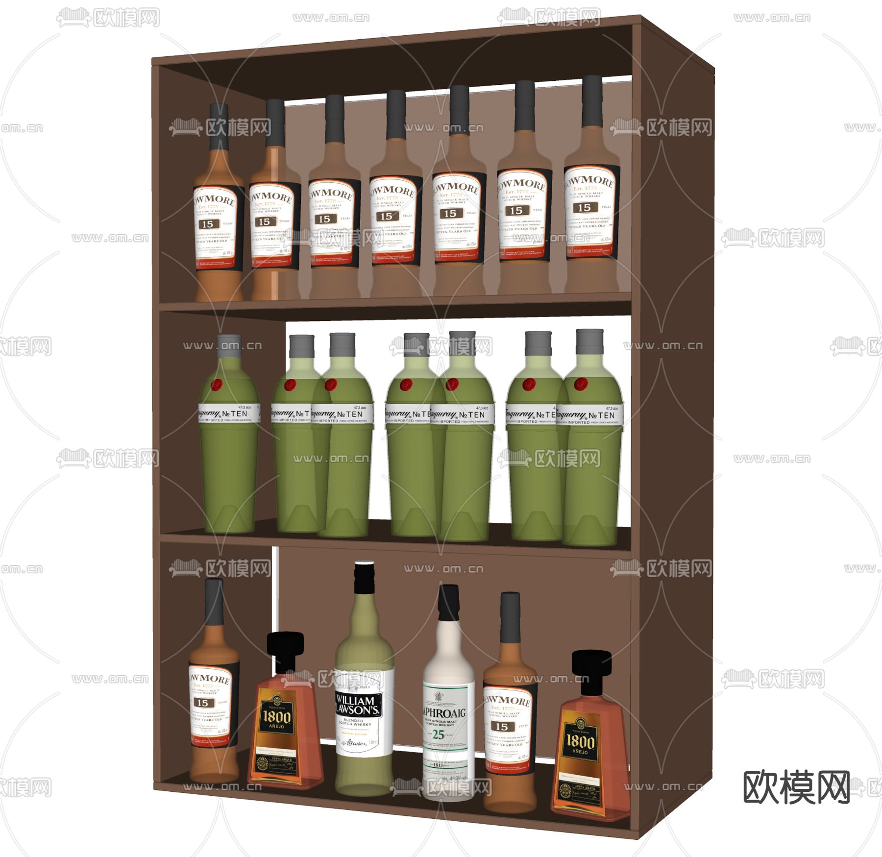 洋酒 红酒 酒瓶su模型下载（渲染图2）