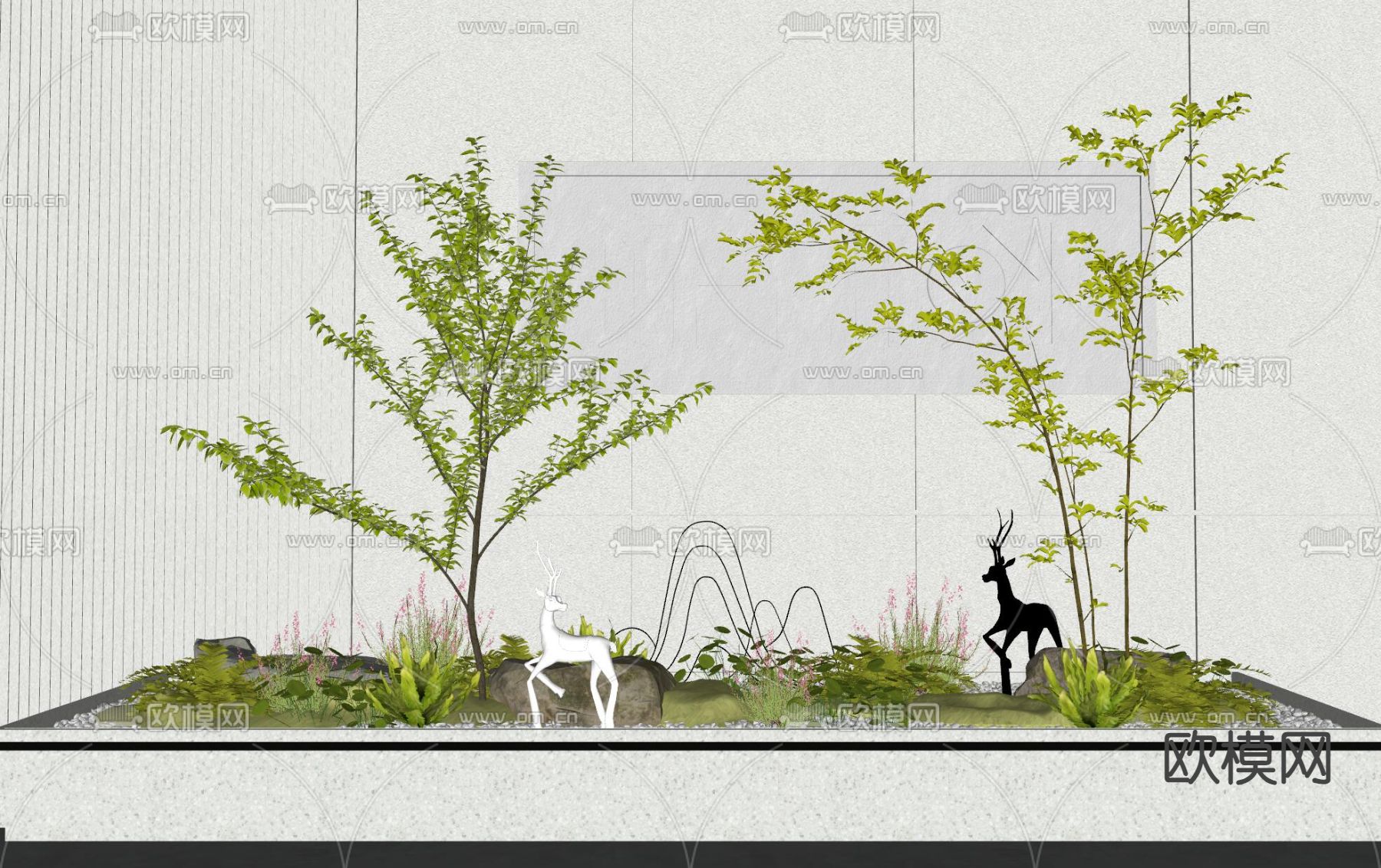植物造景 植物堆su模型下载（渲染图2）