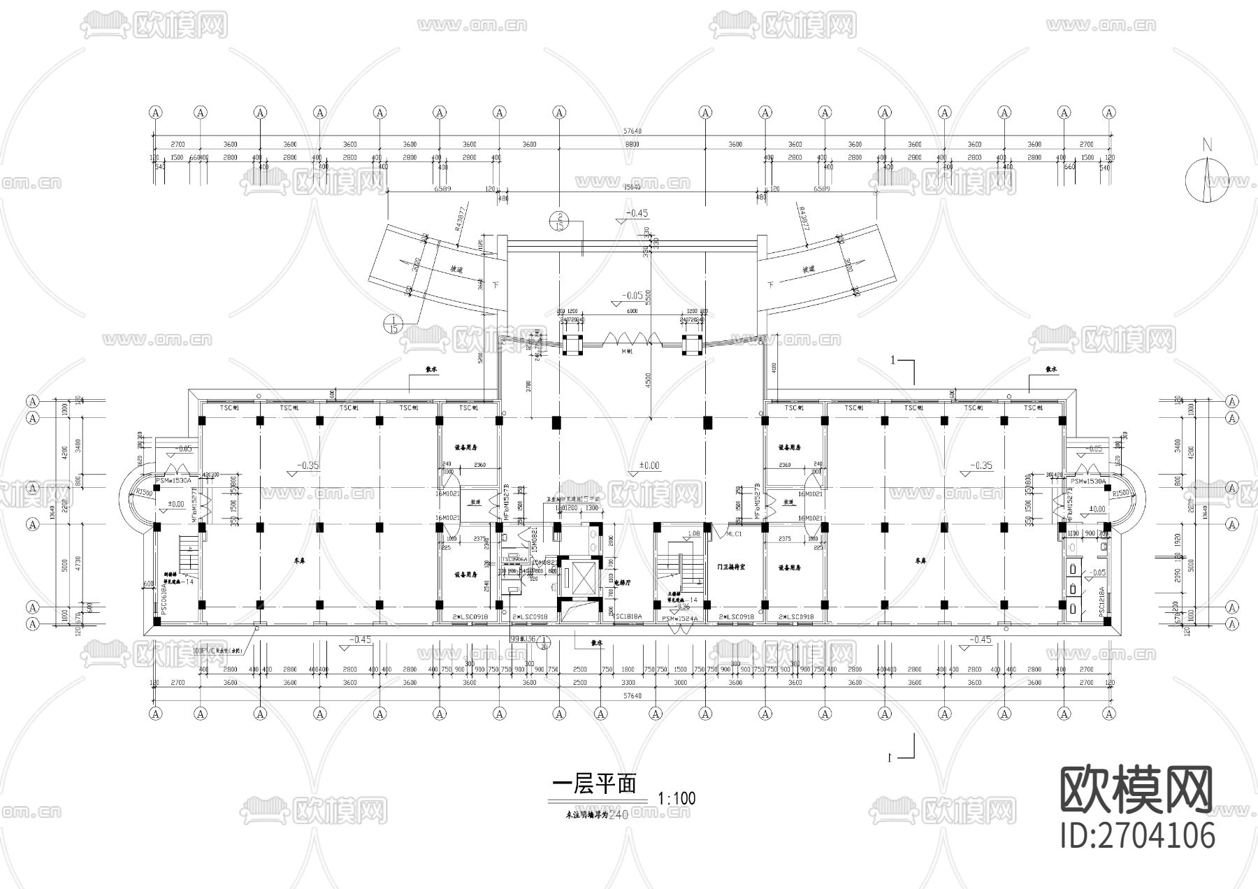 七层消防队办公楼CAD施工图下载（渲染图1）