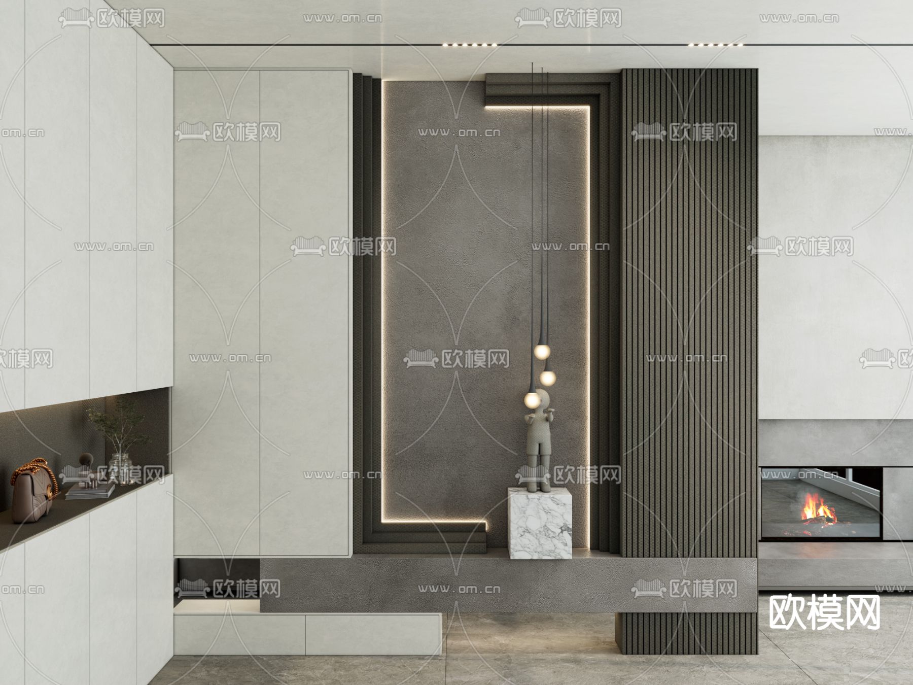 意式玄关隔断su模型下载（渲染图1）