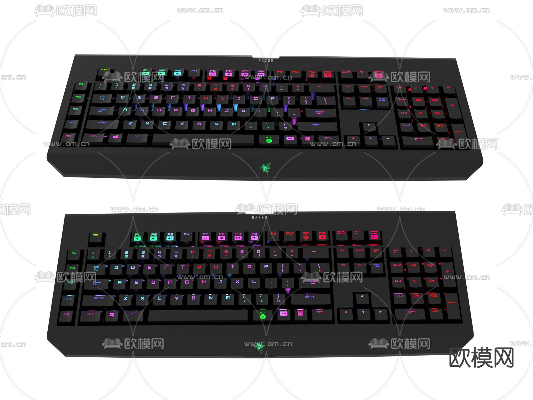 雷蛇游戏键盘su模型下载（渲染图1）
