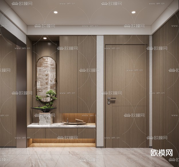 鞋柜 玄关造景3d模型下载