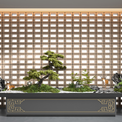  植物造景 植物堆su模型 