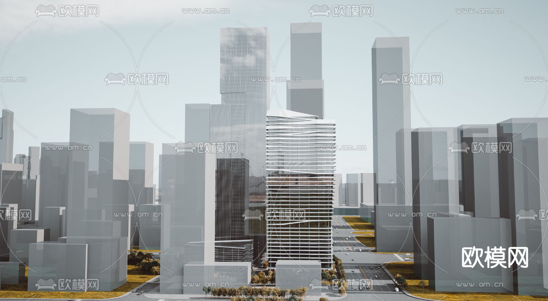 办公楼外观d模型下载