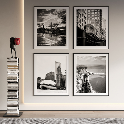  现代装饰画su模型 