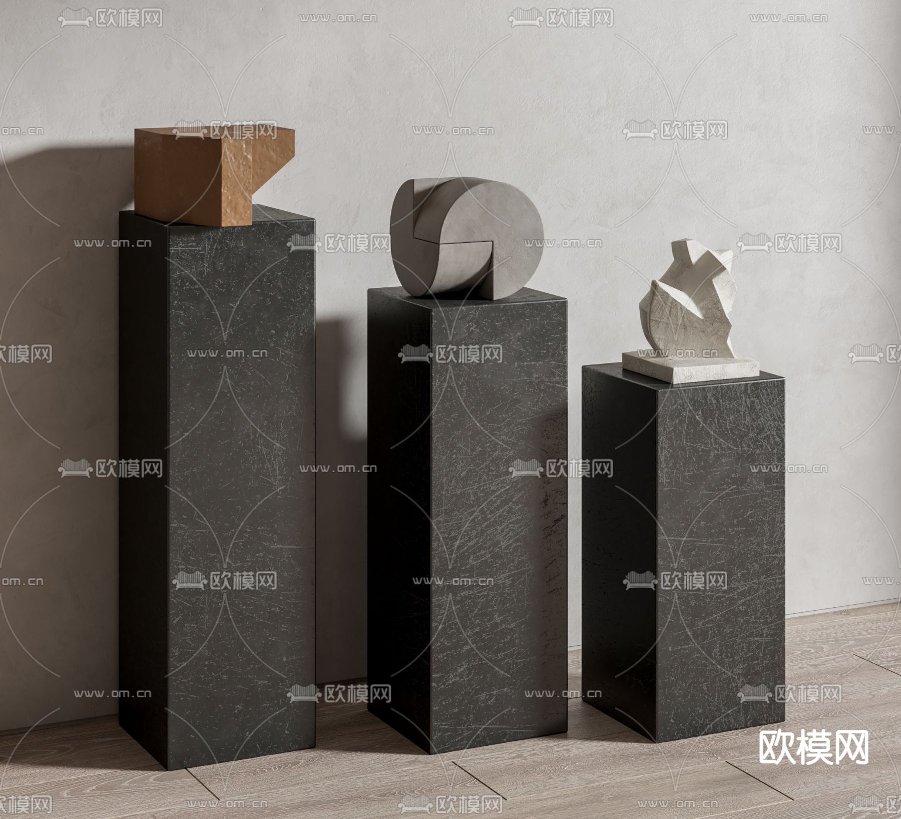 抽象雕塑摆件su模型