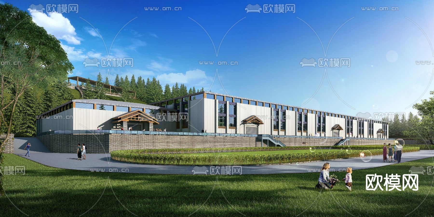 厂房 厂区外观3d模型下载