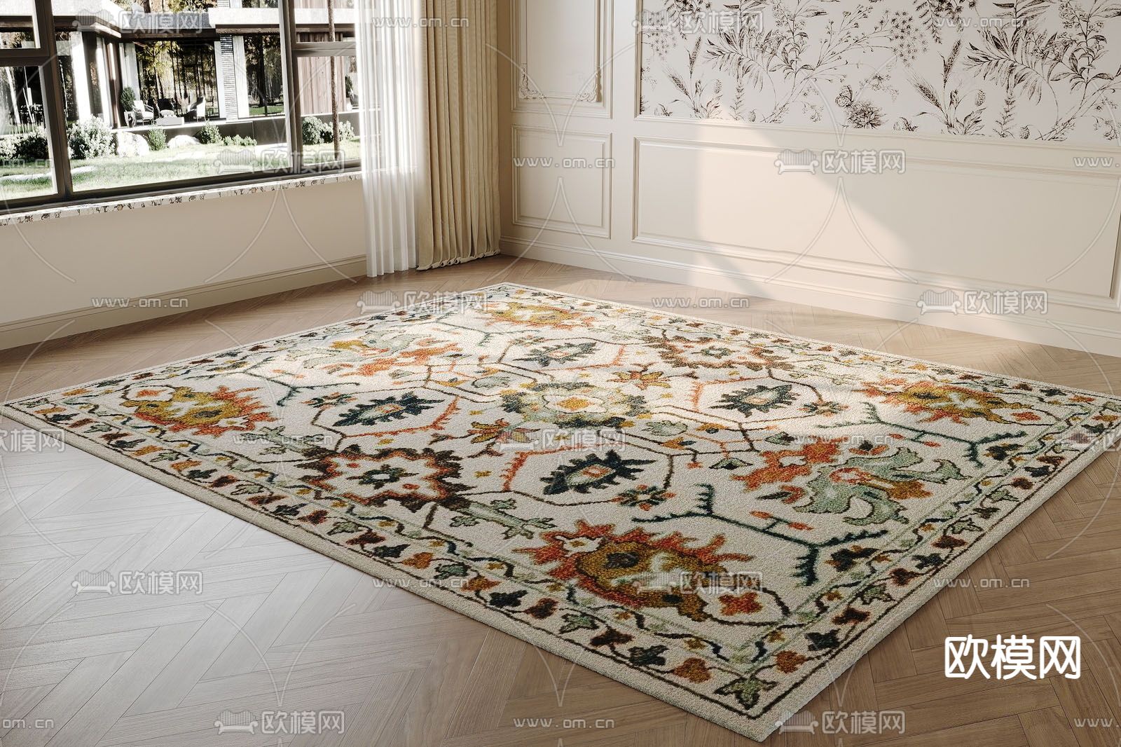 法式地毯su模型下载（渲染图1）