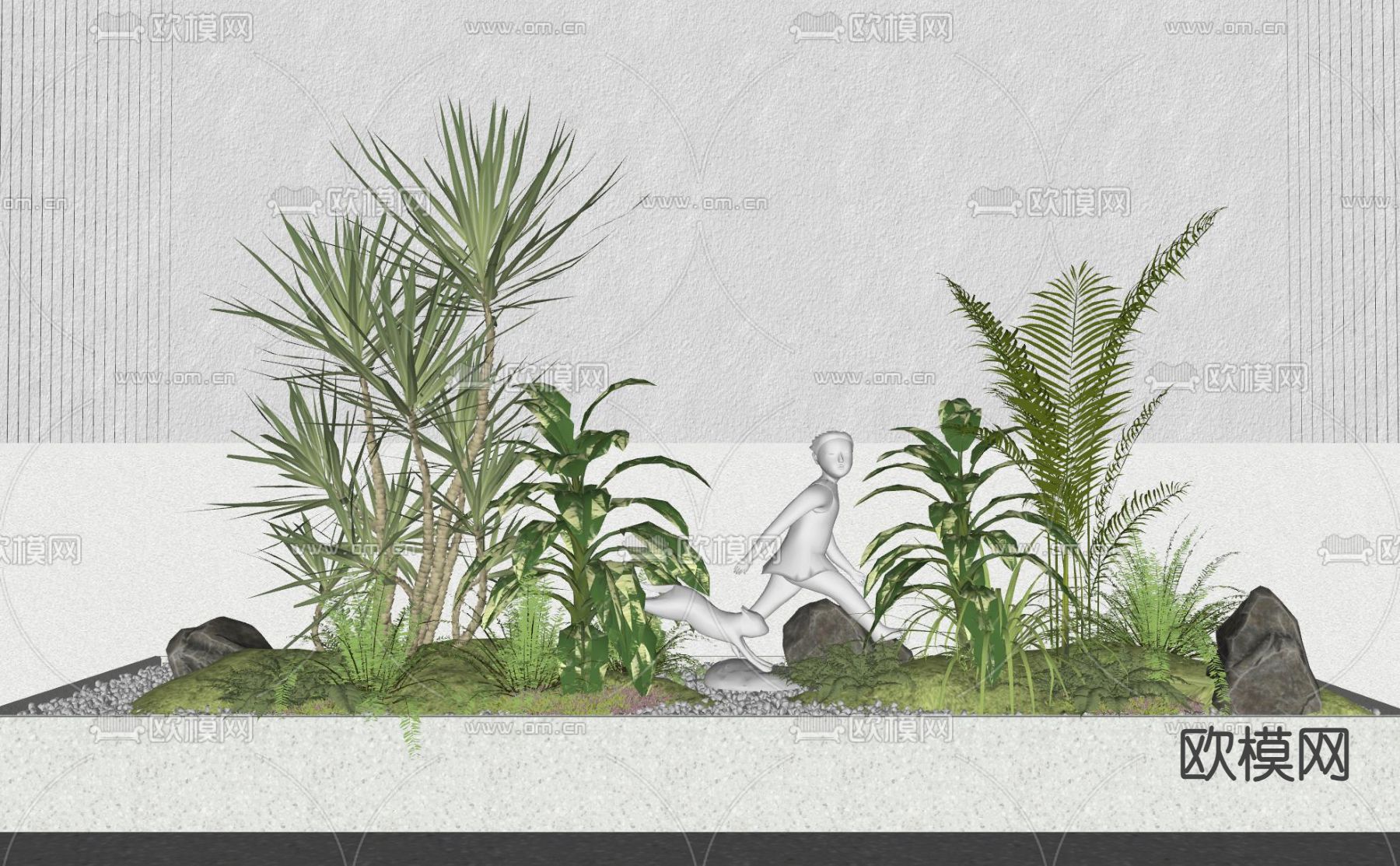 植物造景 植物堆su模型下载（渲染图2）