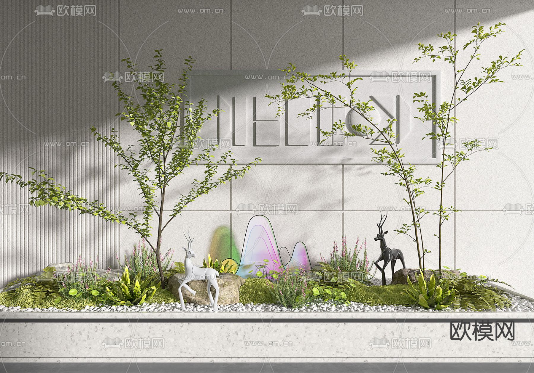 植物造景 植物堆su模型下载（渲染图1）