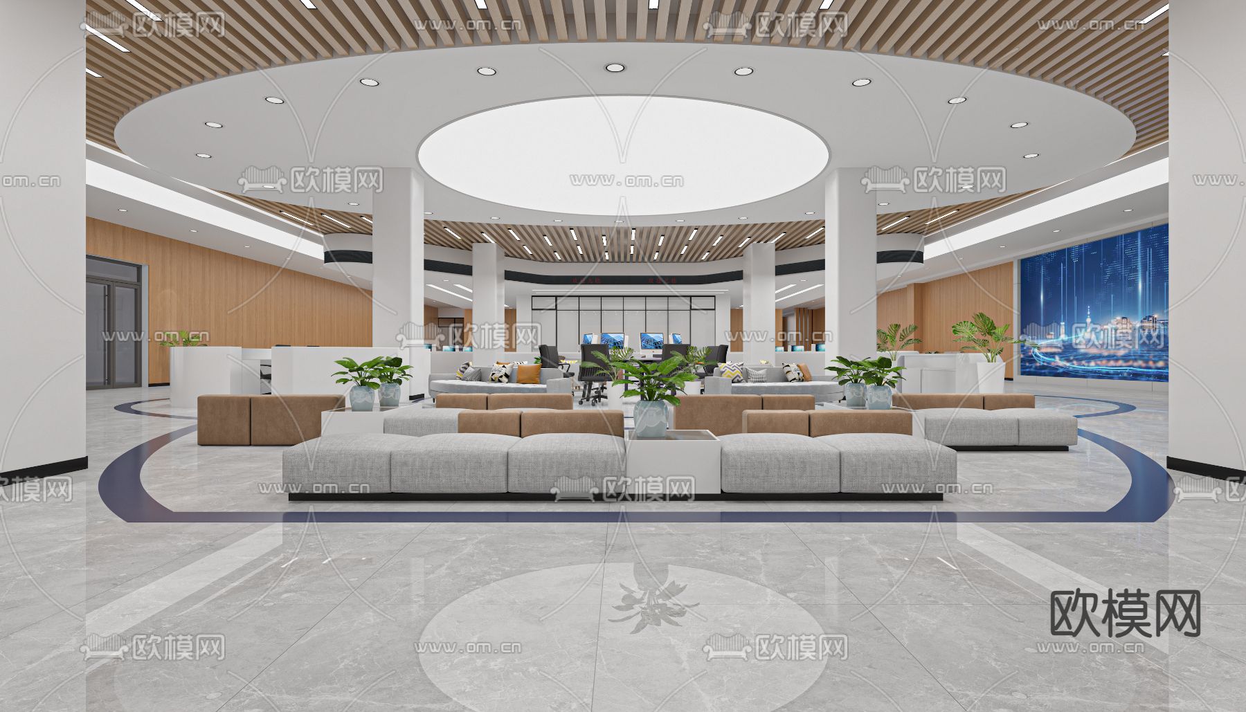 政务大厅 服务大厅3d模型下载（渲染图10）