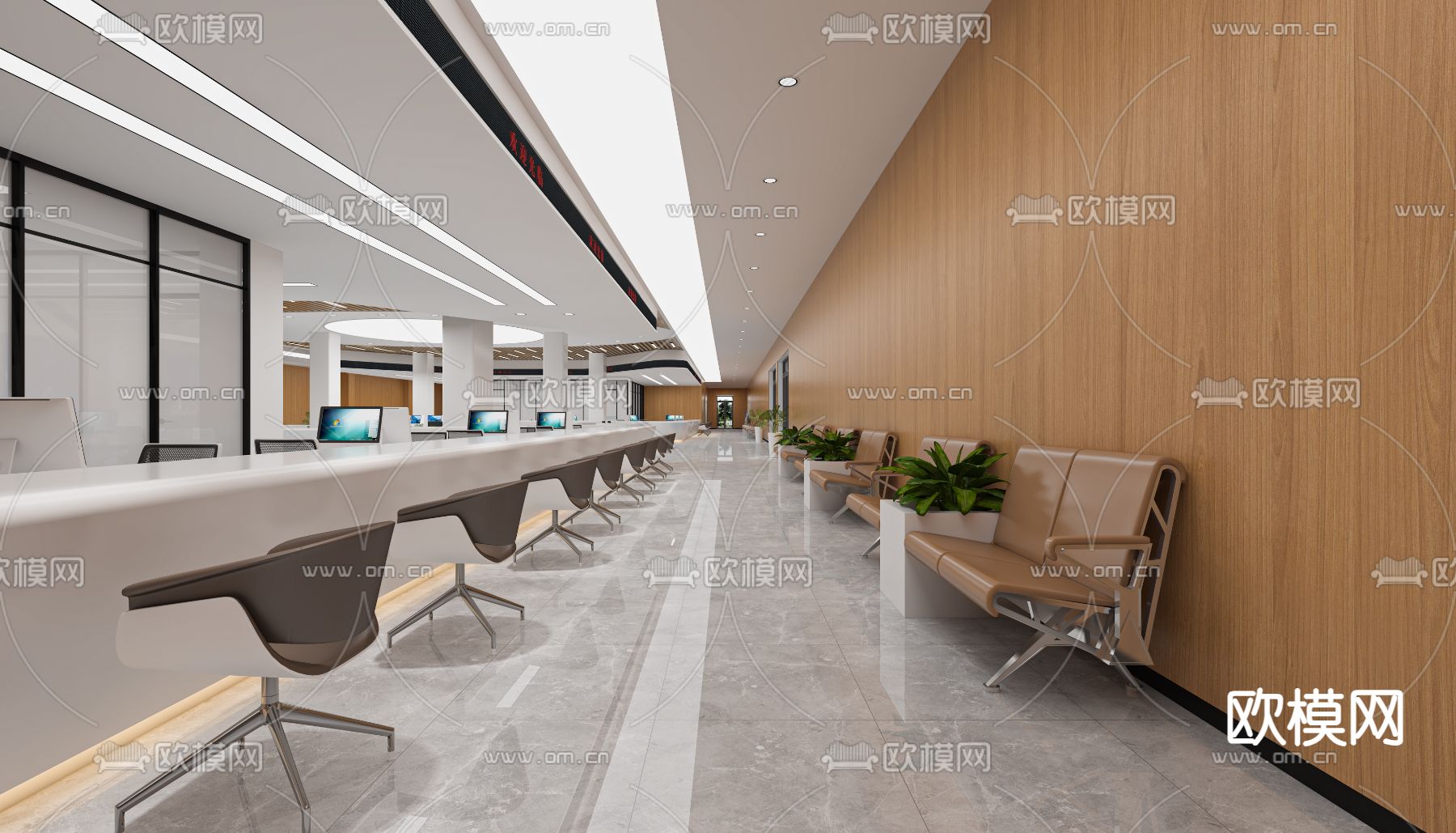 政务大厅 服务大厅3d模型下载（渲染图7）