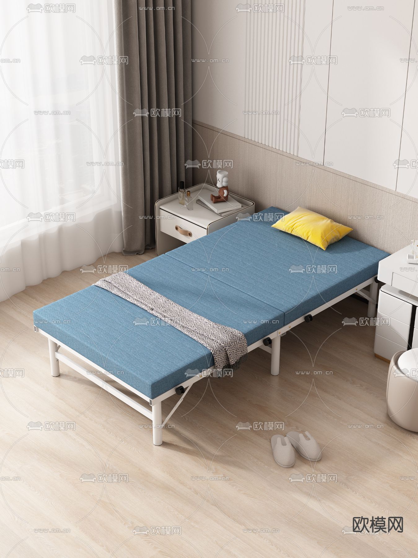 单人床 折叠床3d模型下载