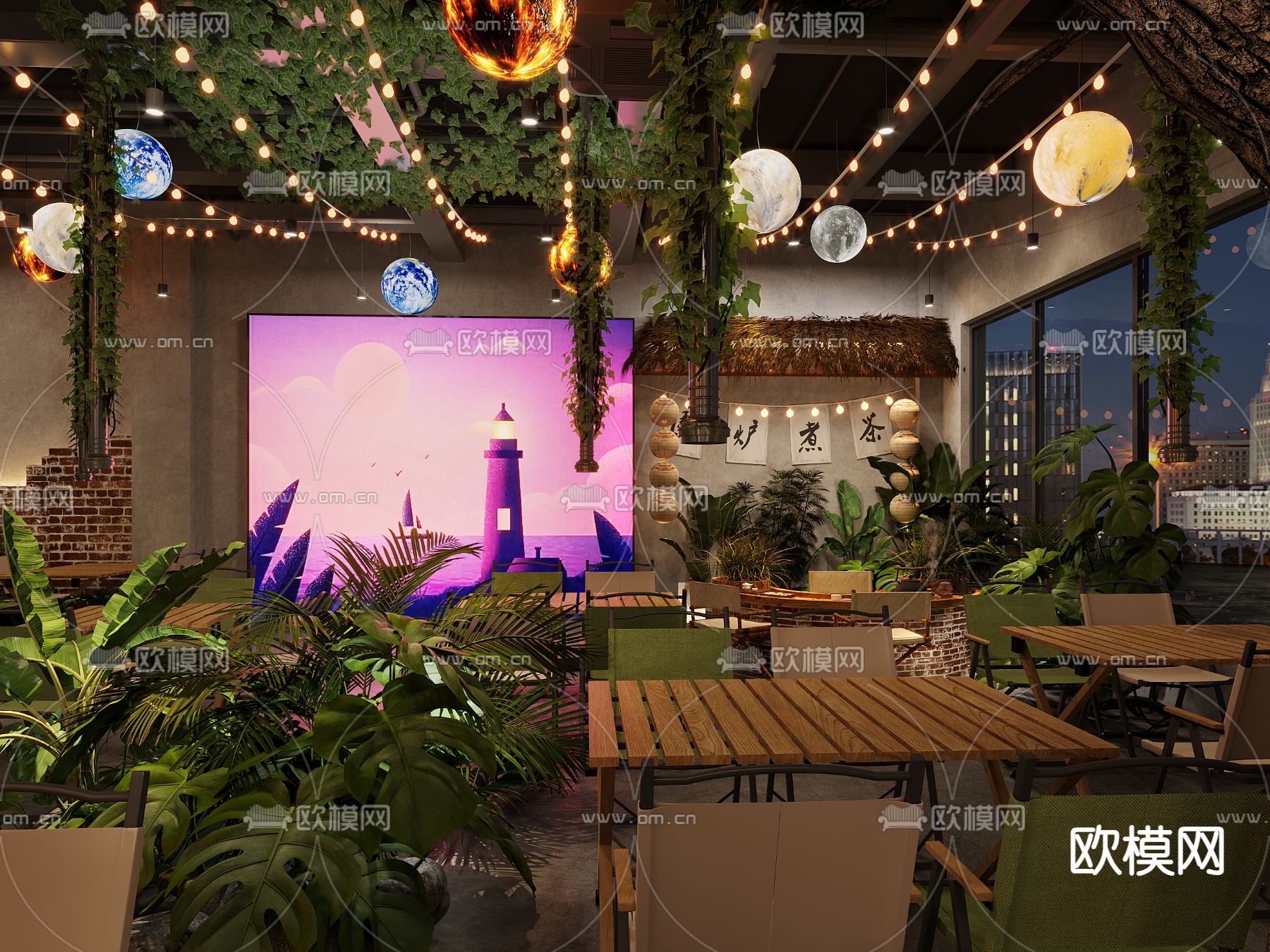 露营酒吧 音乐餐吧3d模型下载（渲染图3）