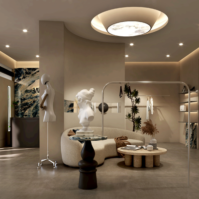  现代女装店su模型 