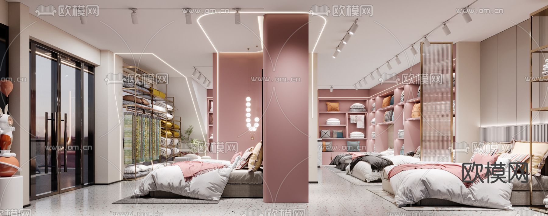 家纺店 床上用品店3d模型下载（渲染图2）