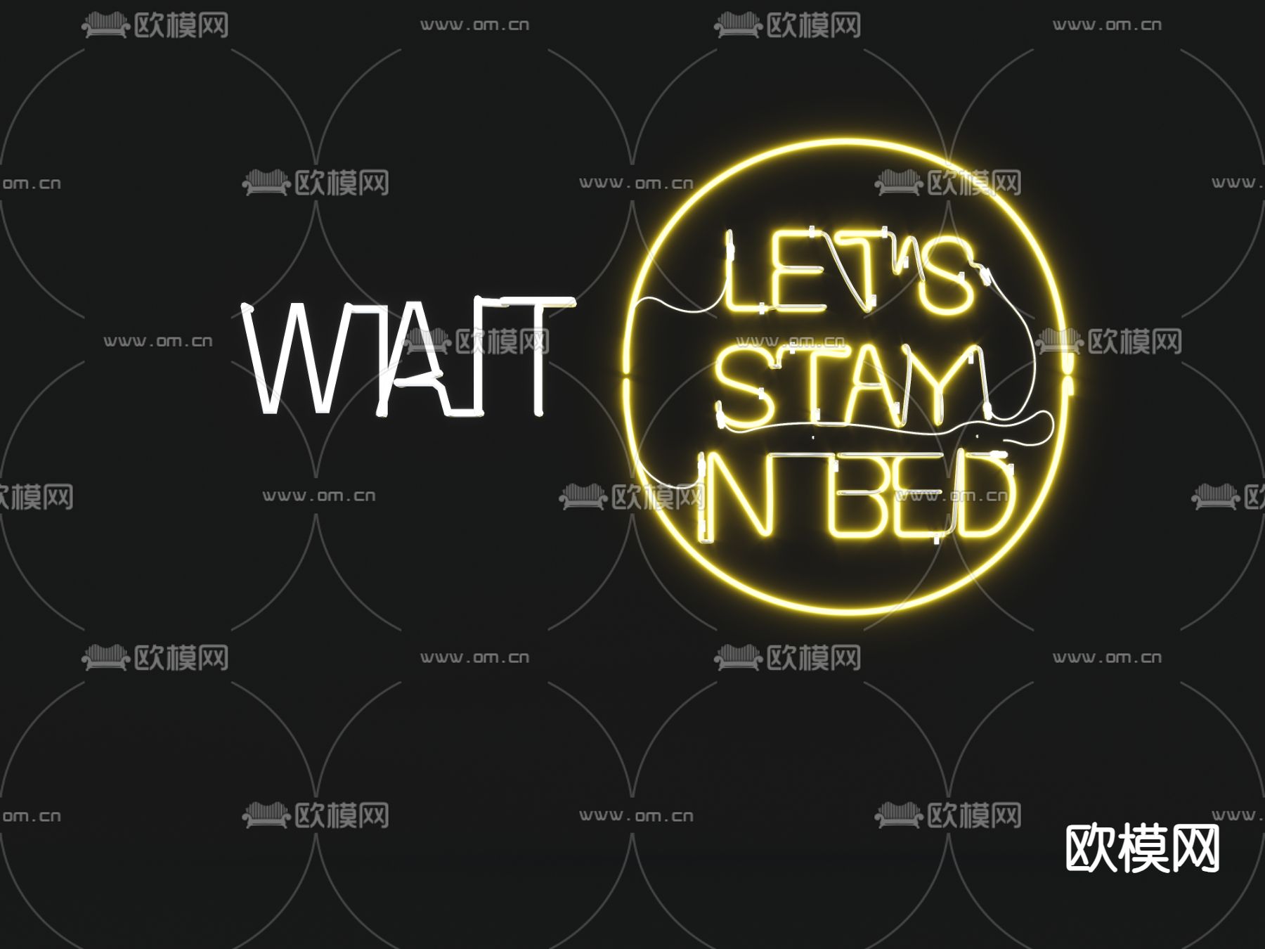 装饰灯 霓虹灯 发光字3d模型下载