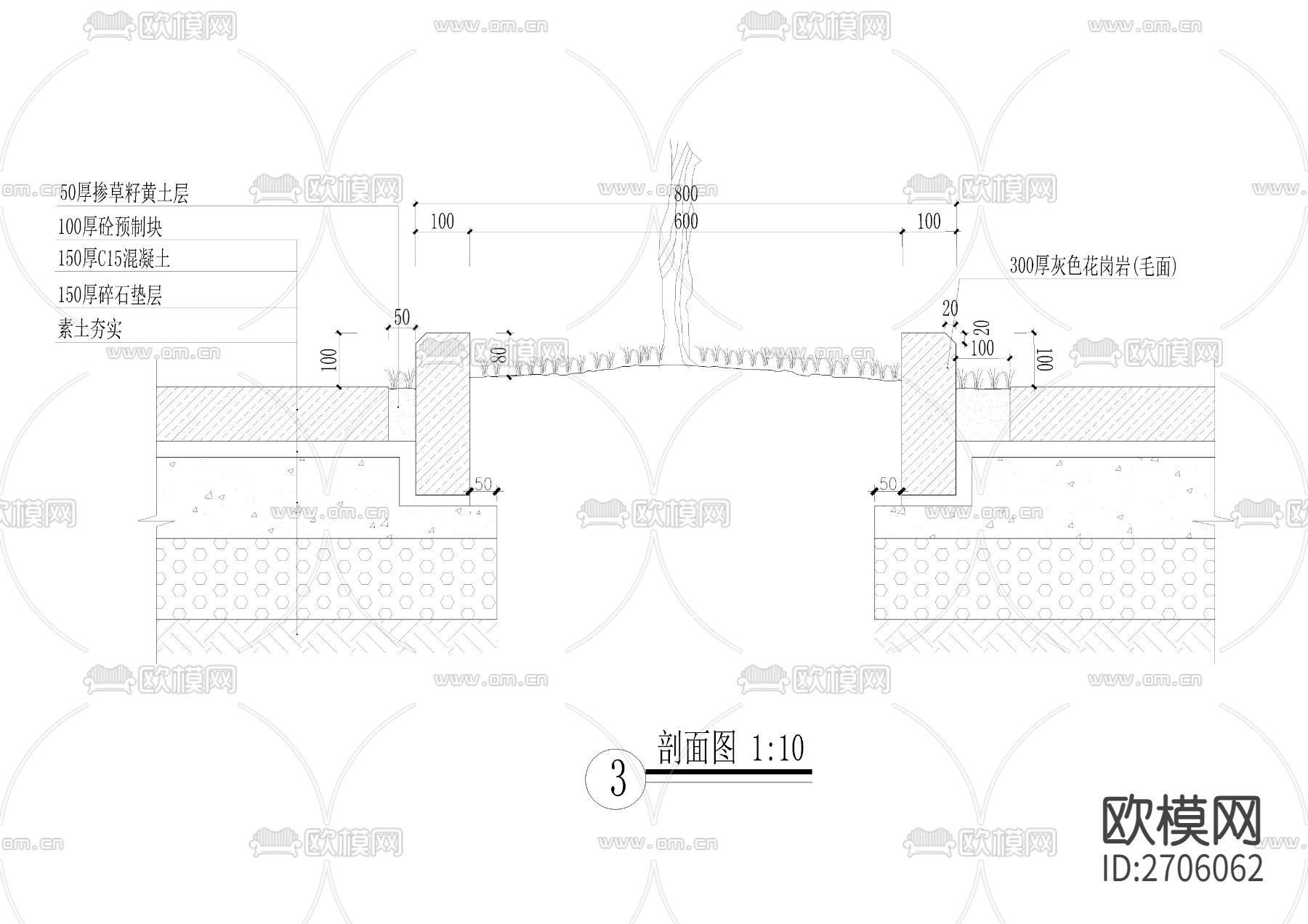 室外停车场cad施工图下载（渲染图4）