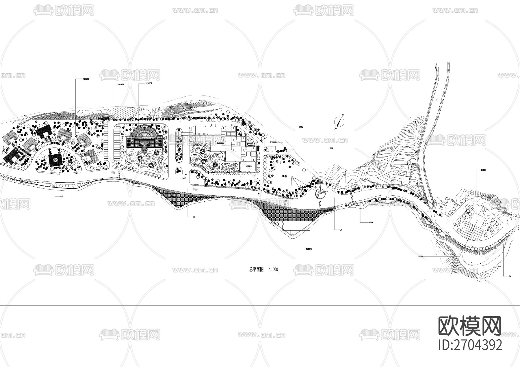 旅游景区规划CAD施工图下载（渲染图1）