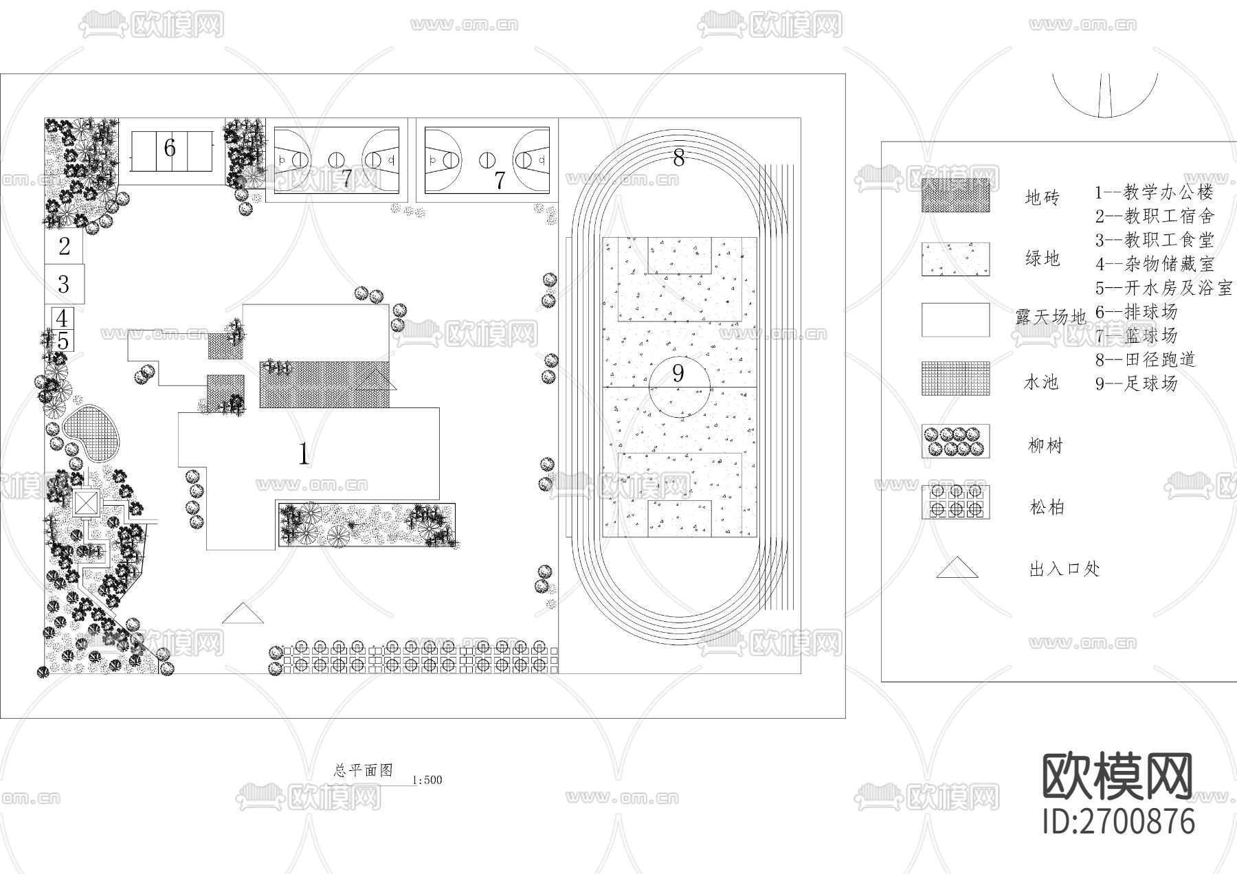 中小学教学楼CAD施工图下载（渲染图6）