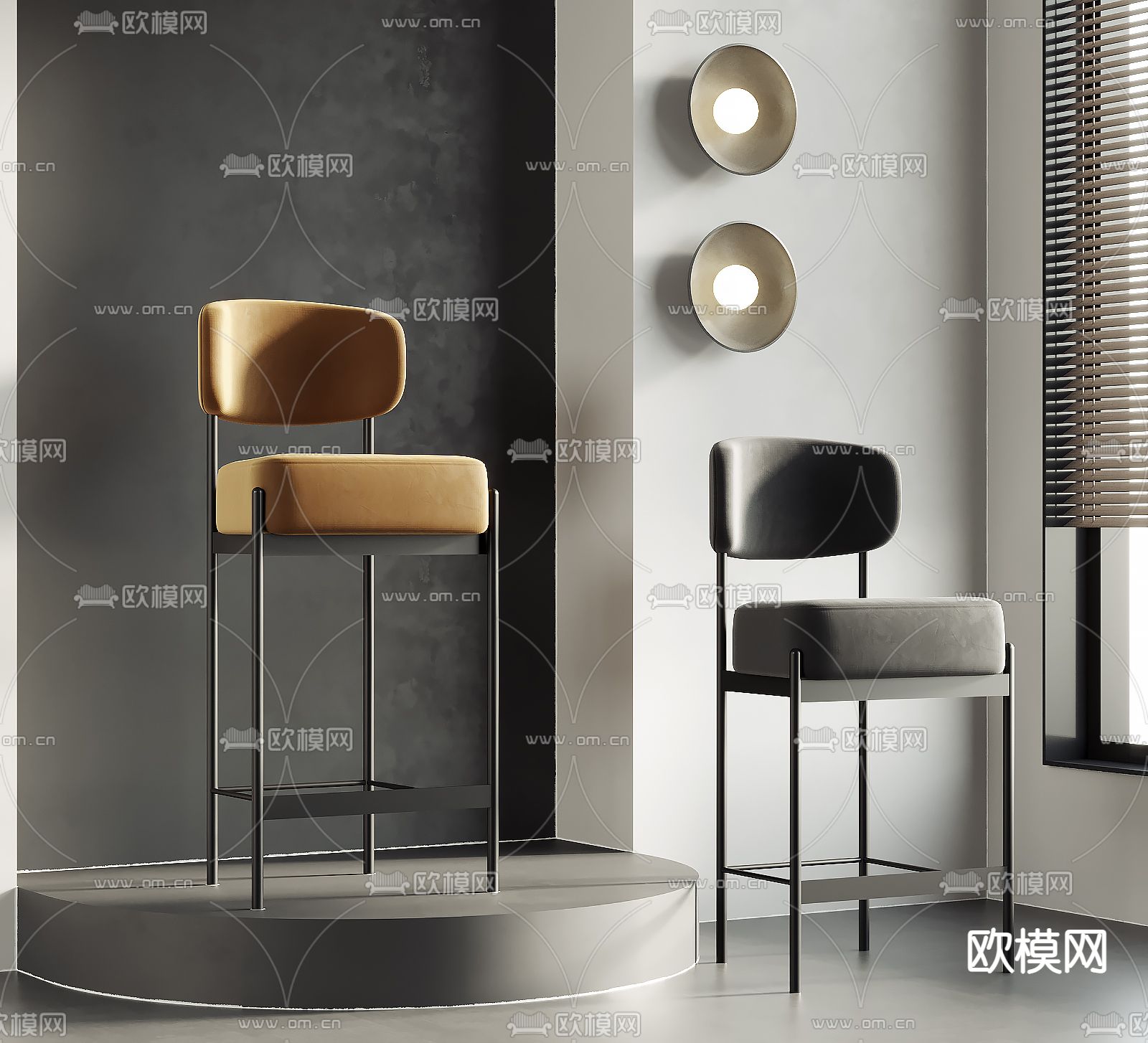 现代吧椅 吧凳3d模型下载
