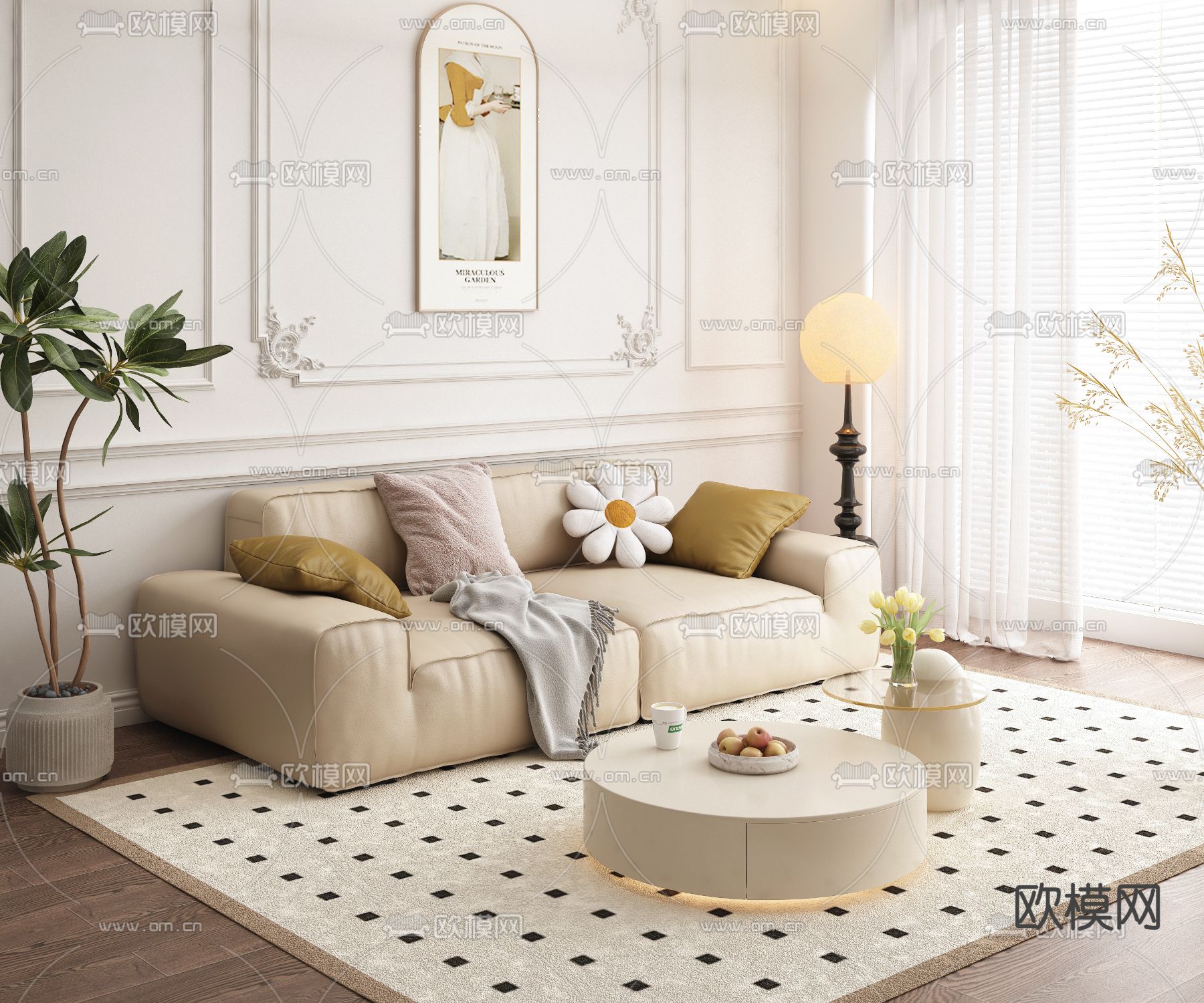 双人沙发 软体沙发3d模型下载