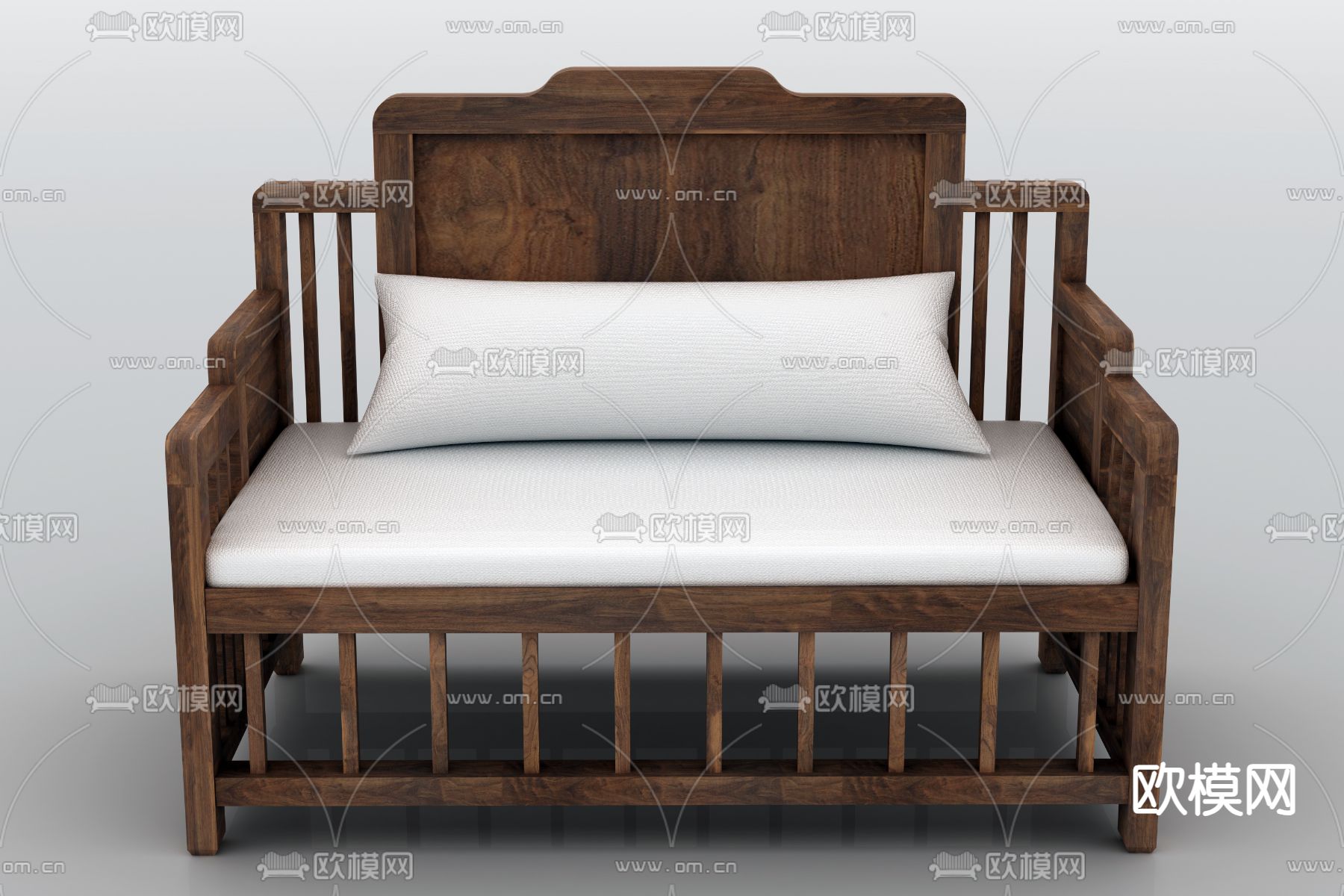 罗汉床3d模型下载（渲染图1）
