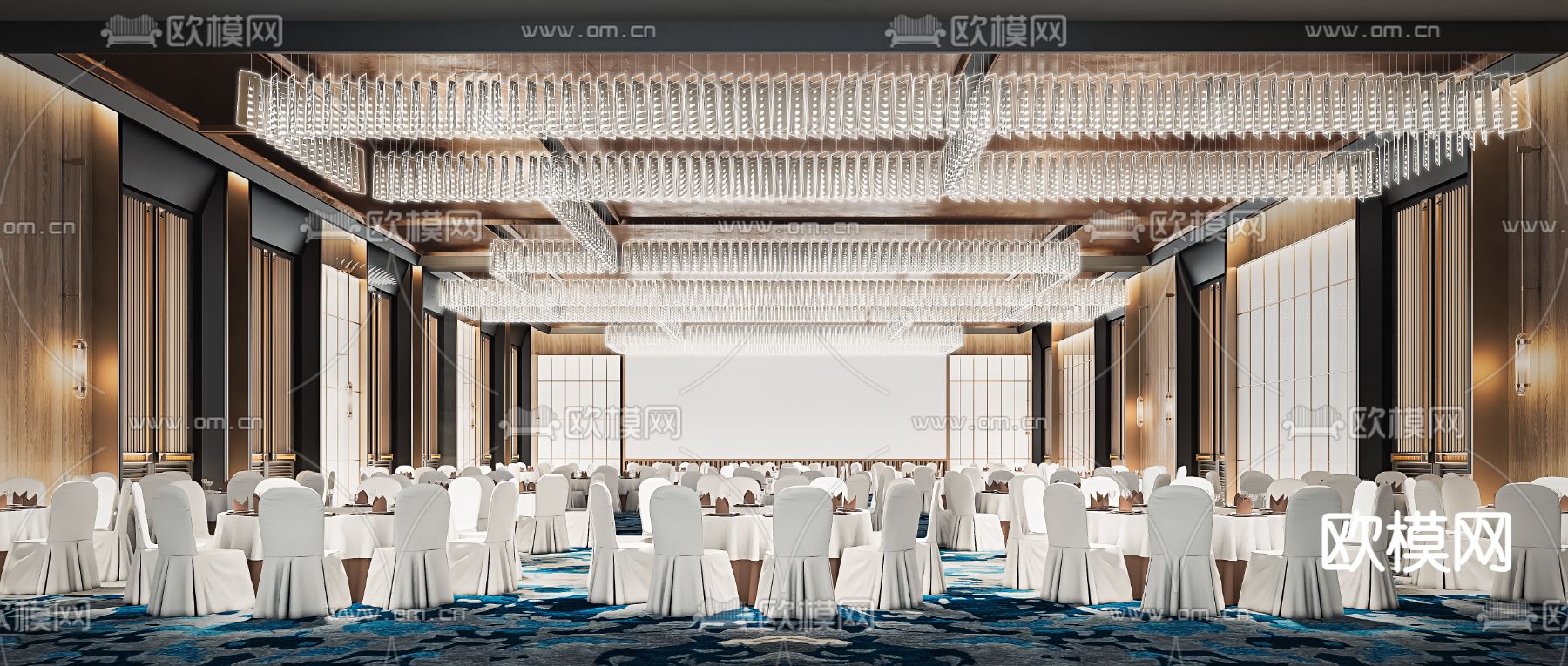 酒店宴会厅3d模型下载_ID14148709_3dmax免费模型-欧模网