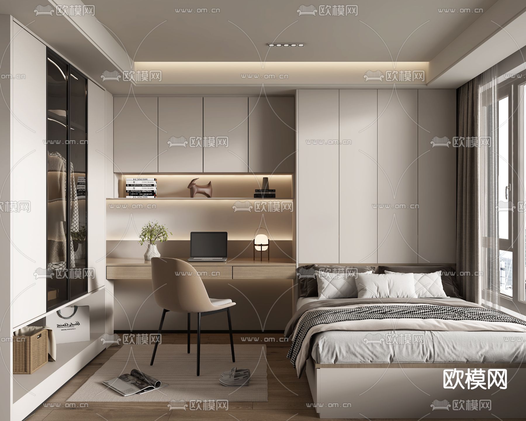 榻榻米卧室 次卧3d模型下载