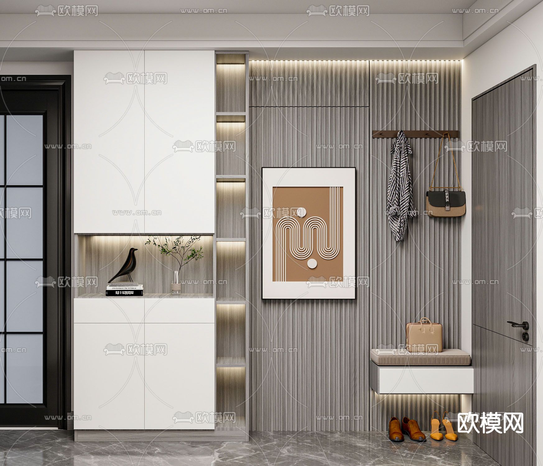 现代公寓su模型下载（渲染图2）