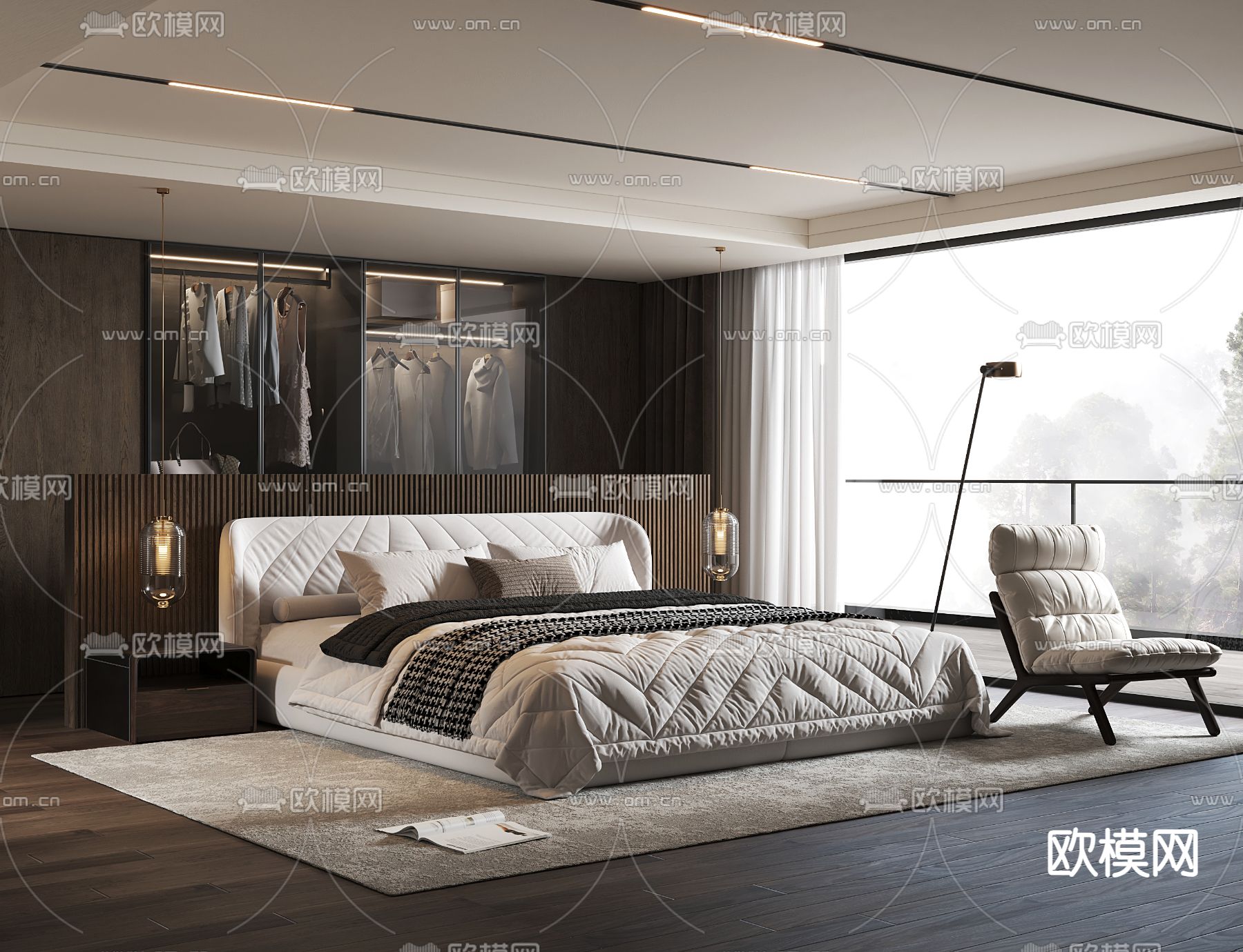 Minotti 双人床3d模型下载（渲染图1）