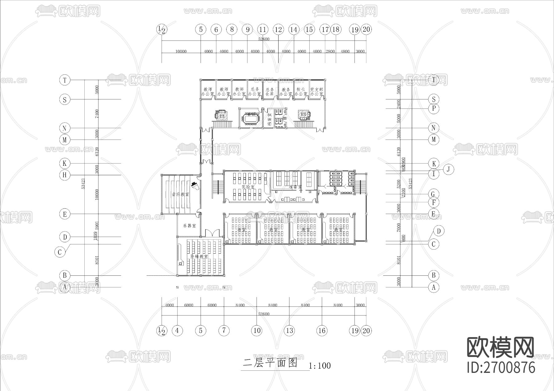 中小学教学楼CAD施工图下载（渲染图2）