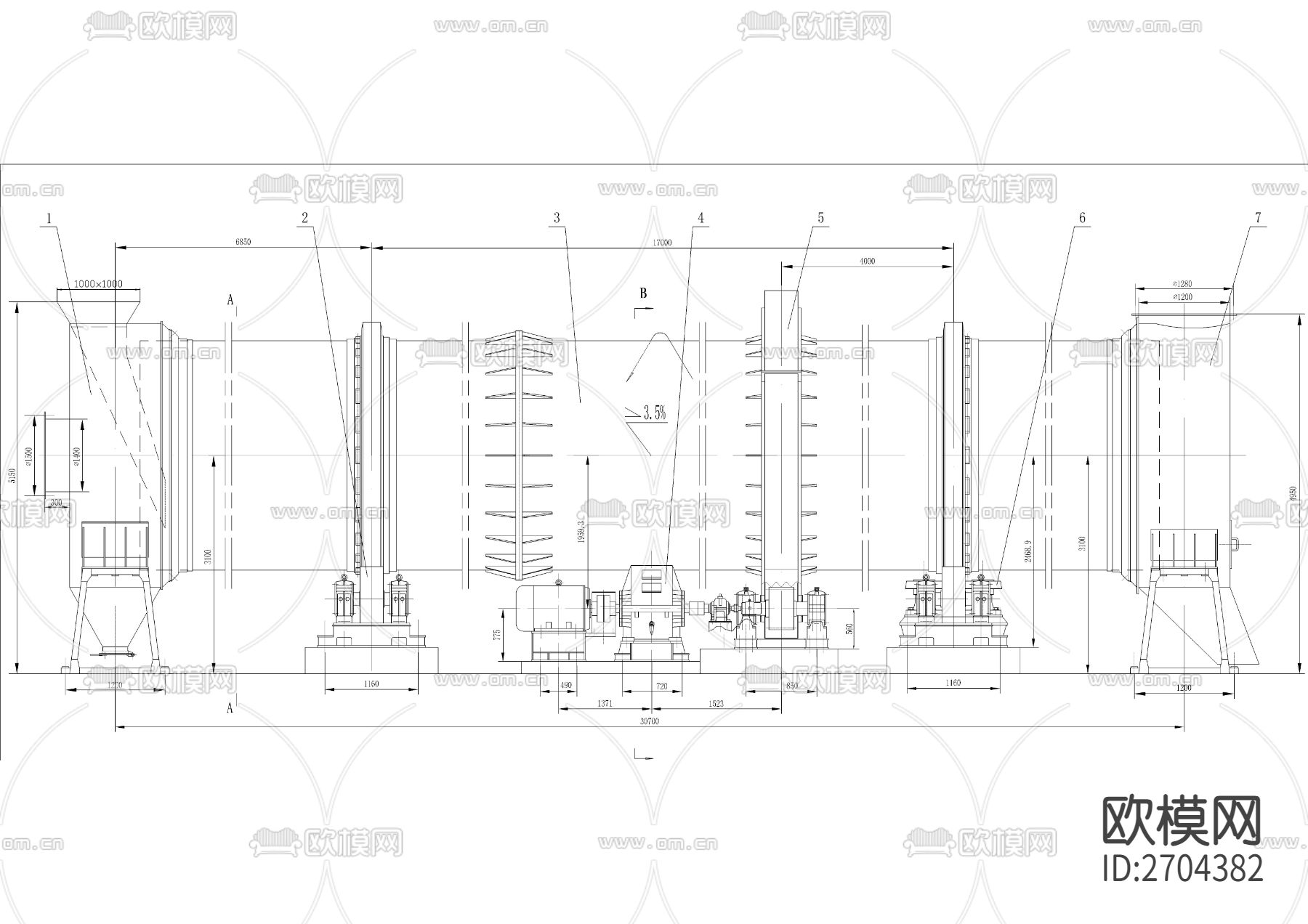 烘干机CAD机械图节点大样下载（渲染图1）