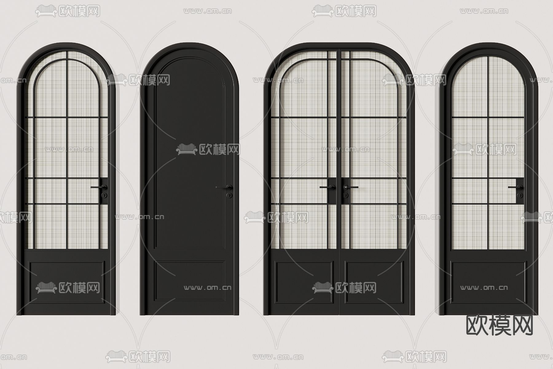 法式拱门 单开门 双开门 厨卫门3d模型下载_ID14147902_3dmax免费模型-欧模网