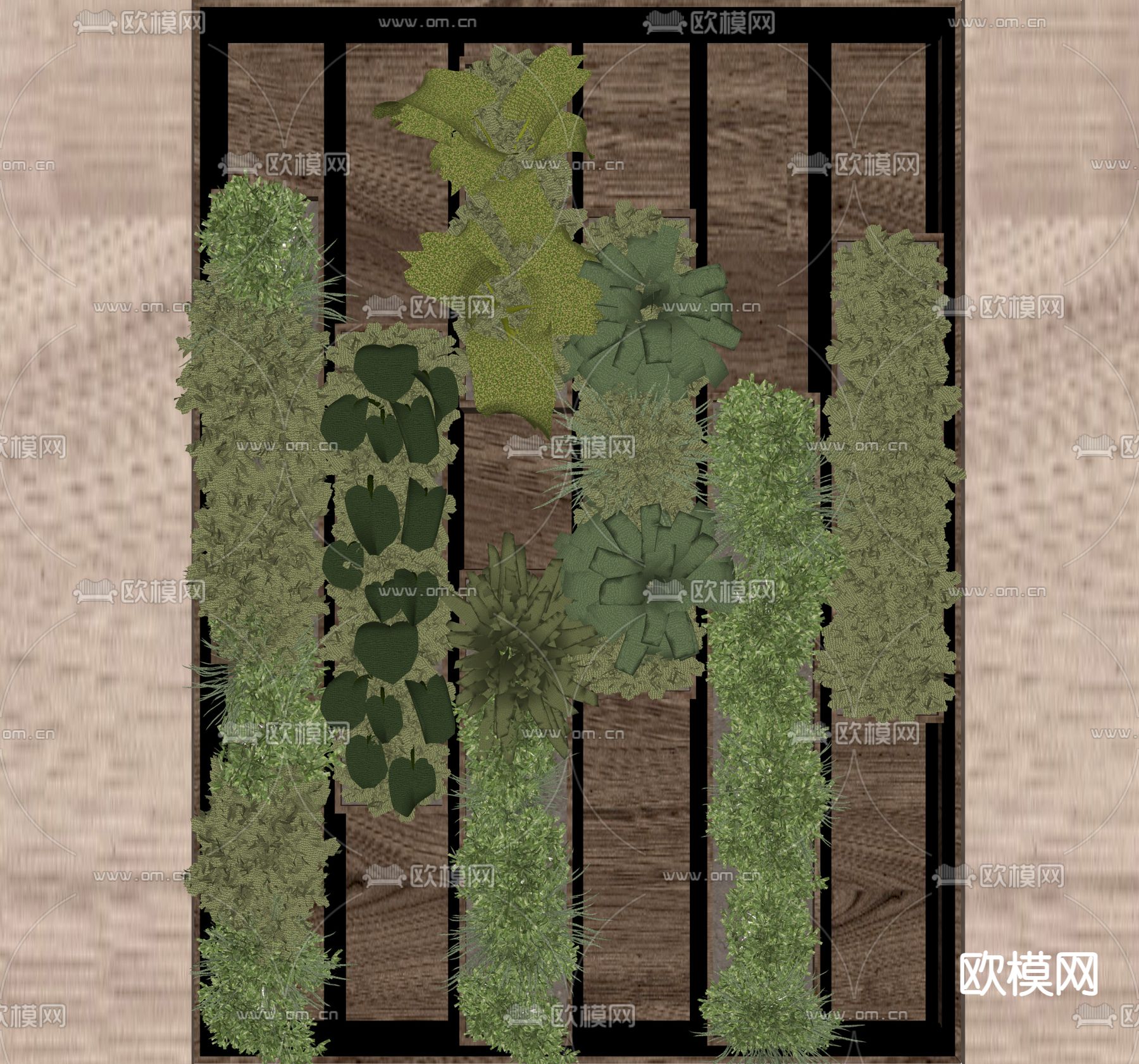 植物墙su模型下载（渲染图2）