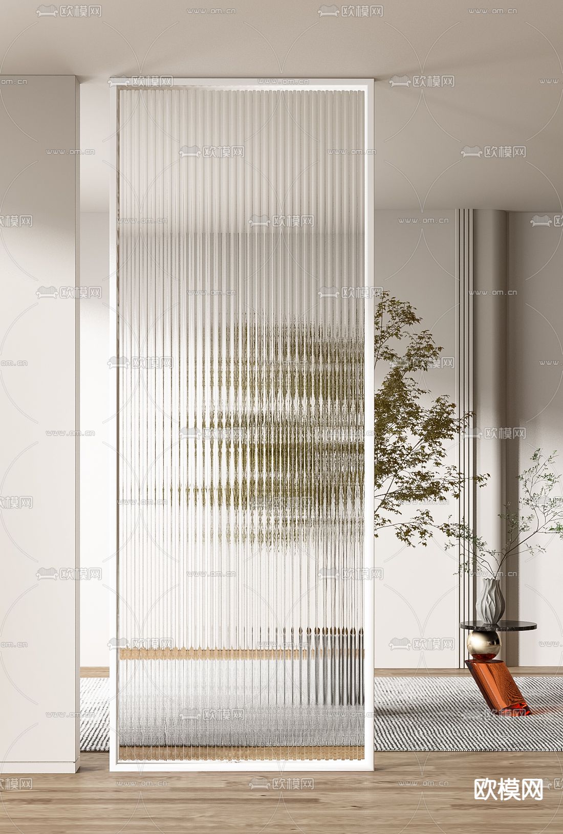 玻璃砖屏风 隔断3d模型下载（渲染图5）