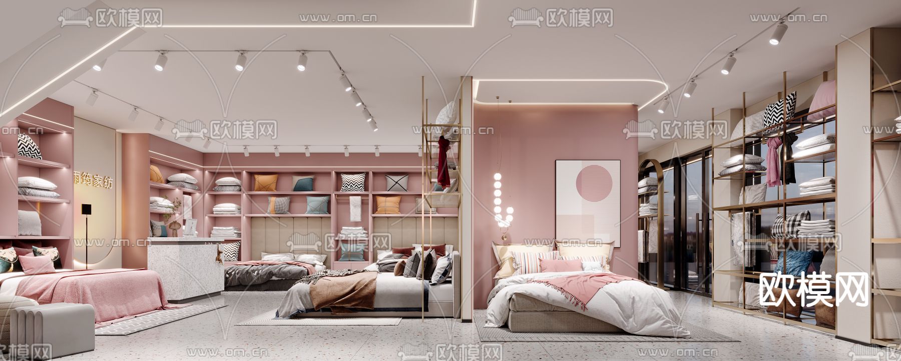 家纺店 床上用品店3d模型下载（渲染图1）