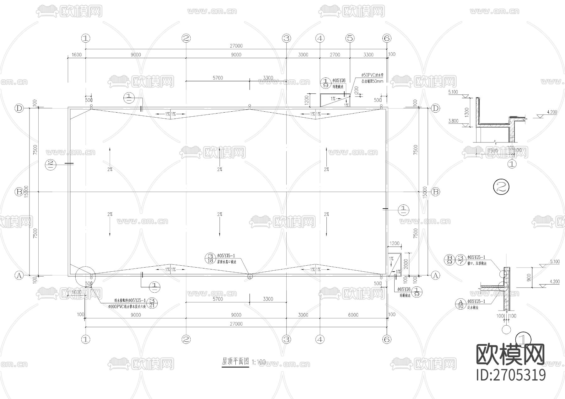 某中学生餐厅建筑cad施工图下载（渲染图1）