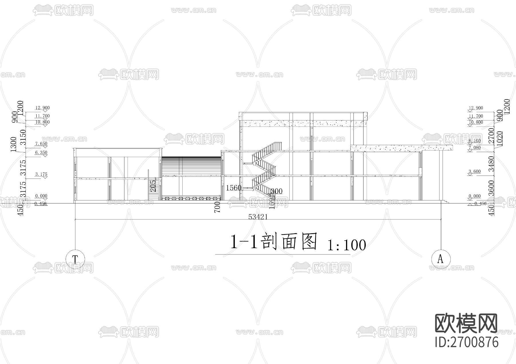 中小学教学楼CAD施工图下载（渲染图5）