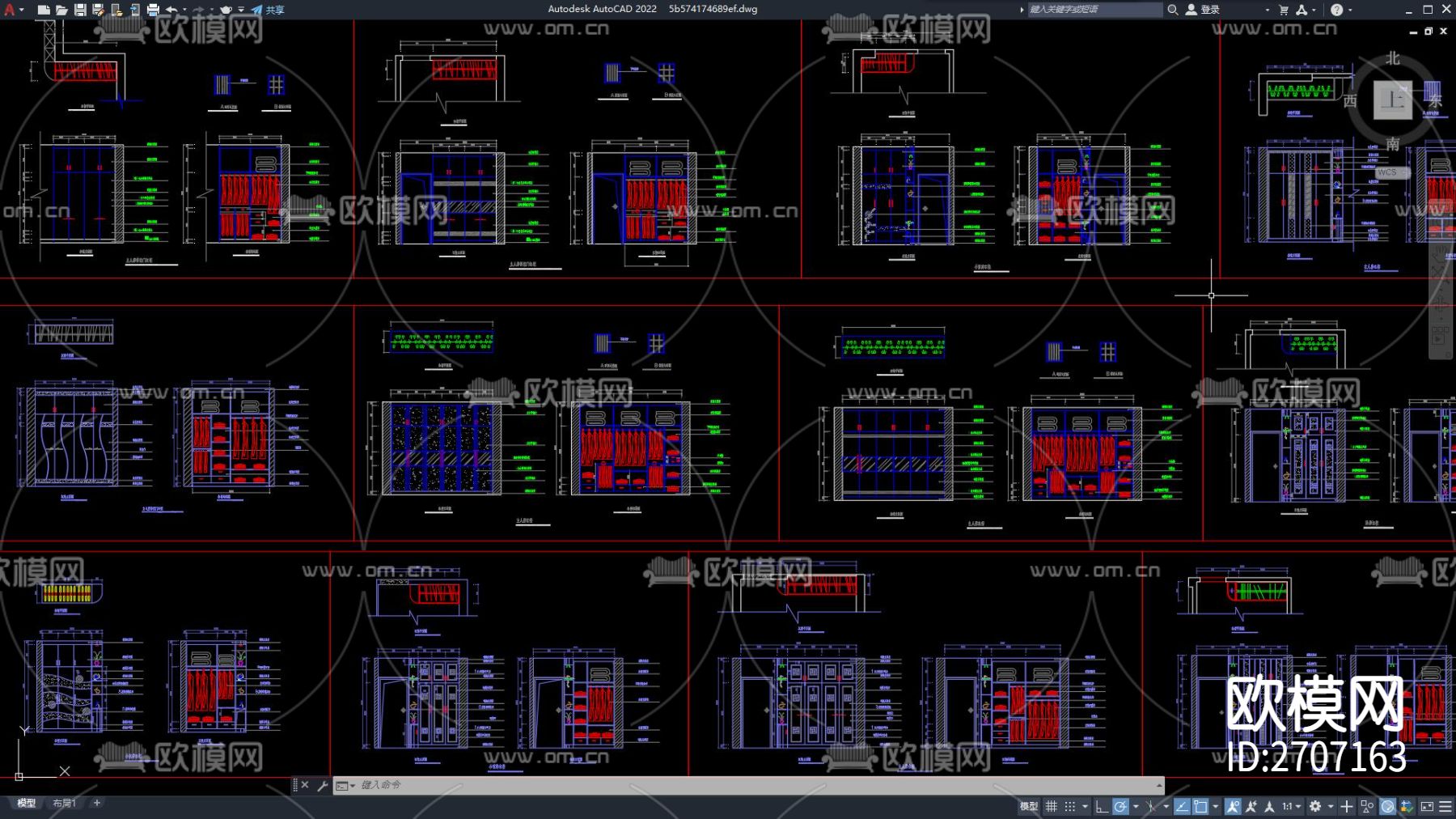 CAD定制衣柜设计 衣柜 定制衣柜cad图库下载（渲染图2）