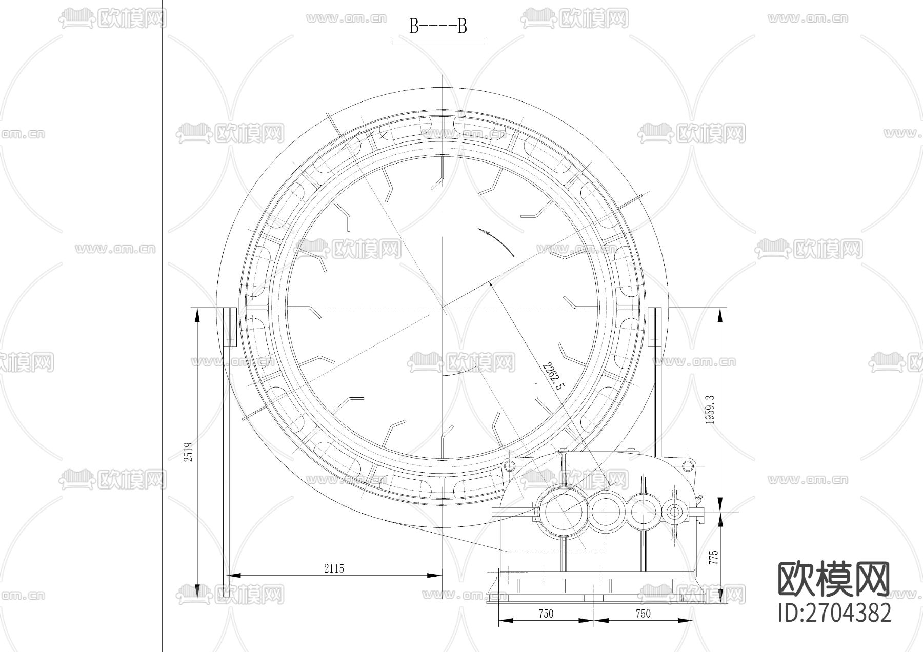 烘干机CAD机械图节点大样下载（渲染图3）