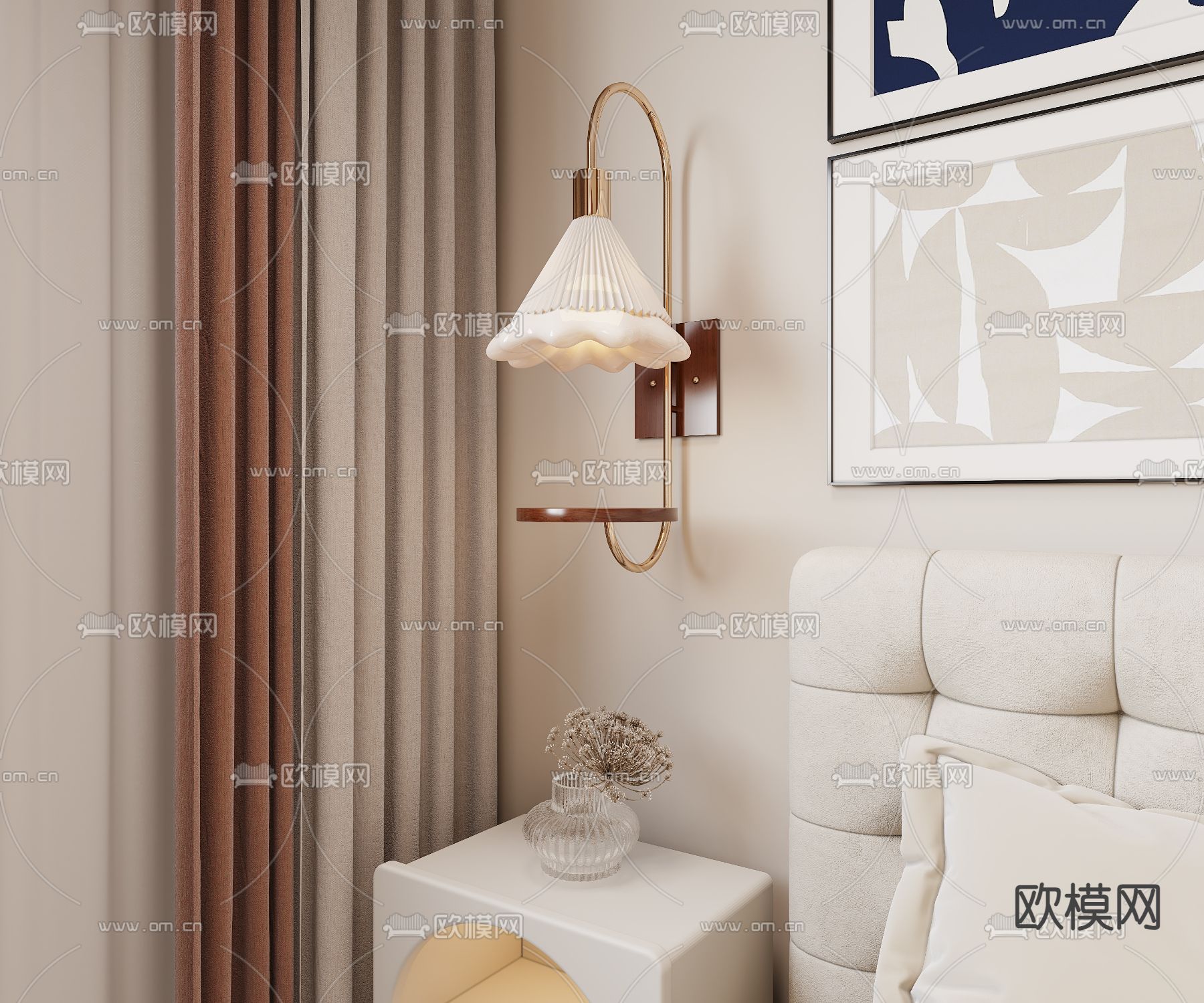 法式壁灯3d模型下载