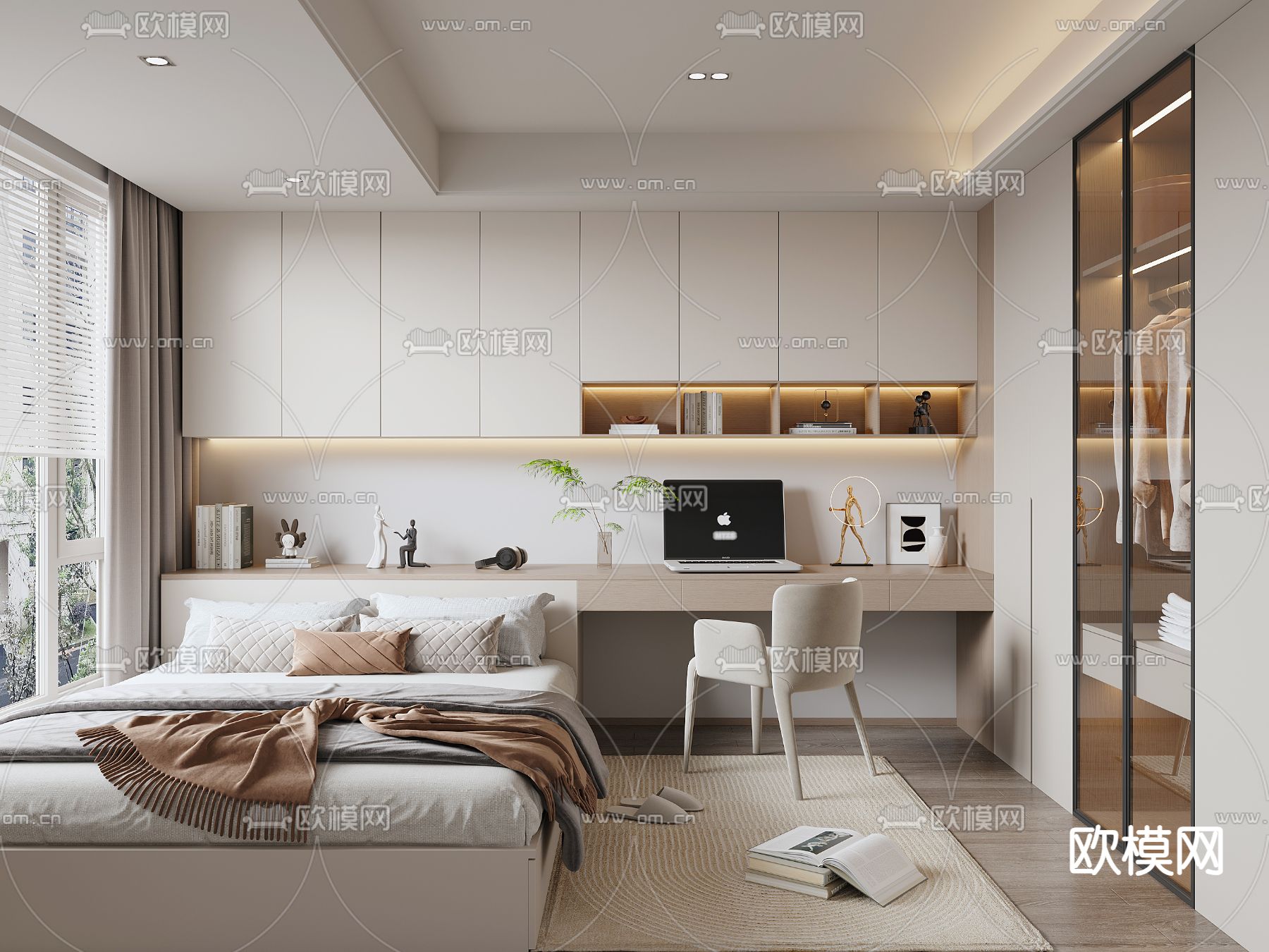 榻榻米卧室 客卧3d模型下载